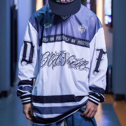 FUNKY HIP-HOP RUGBY LONG SLEEVE TEE I-0110