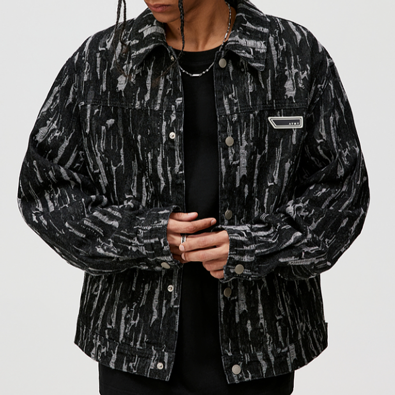 URBAN JACQUARD DENIM JACKET I-0083