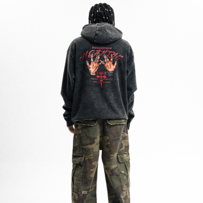 HOODED SHAKER SWEATSHIRT I-0161