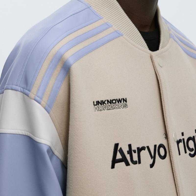 RETRO SPLICED BASEBALL JACKET I-0087