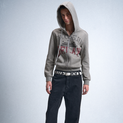 DISTRESSED FLORAL HOODIE SWEATSHIRT I-0063