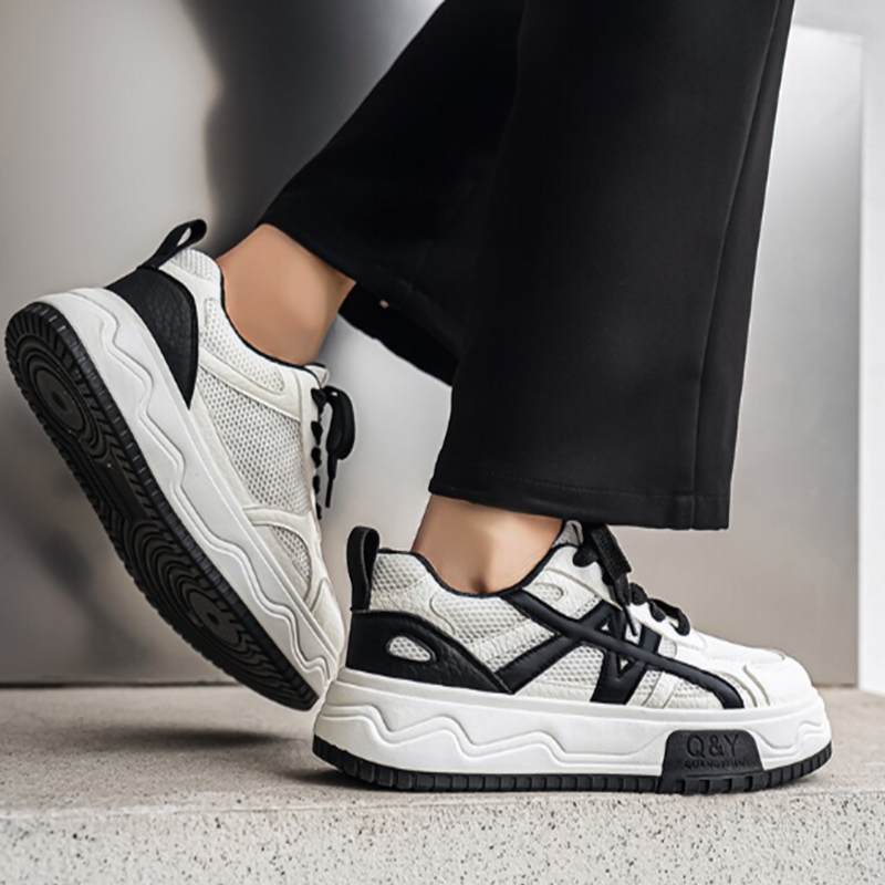 COLOR BLOCK MESH CASUAL SNEAKERS I-0246