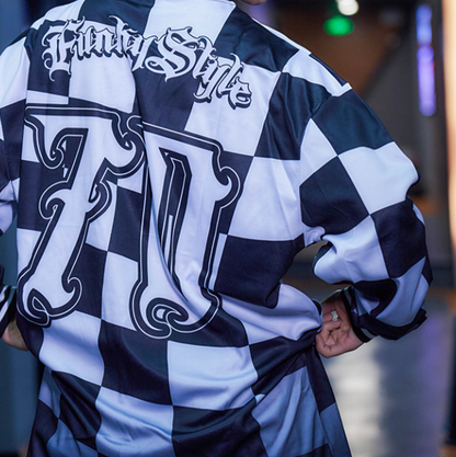 PLAID HIP-HOP LONG SLEEVE TEE I-0118