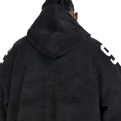 FAUX SUEDE HOODIE PULLOVER I-0140