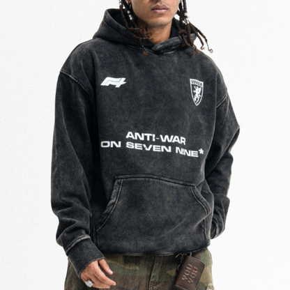 VINTAGE VELVET HOODED SWEATSHIRT I-0156