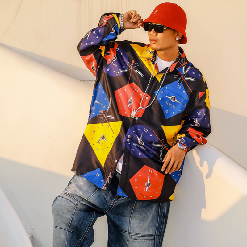 HIP-HOP COLOR DIAL SHIRT I-0128