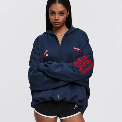 RETRO EMBROIDERED HOODED JACKET I-0066