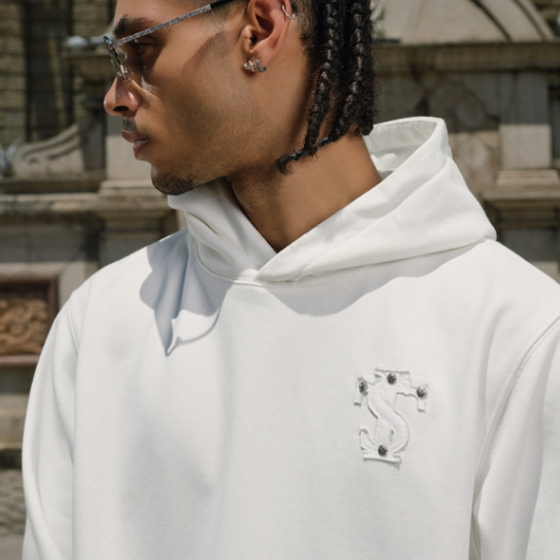 VINTAGE STUDDED HOODIE JACKET I-0049