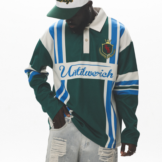 COLOR BLOCK LONG SLEEVE POLO I-0005