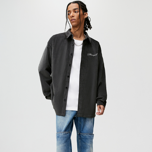 RETRO FLORAL CORDUROY SHIRT I-0080