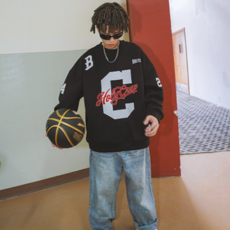 EMBROIDERED HIP HOP SWEATSHIRT I-0196