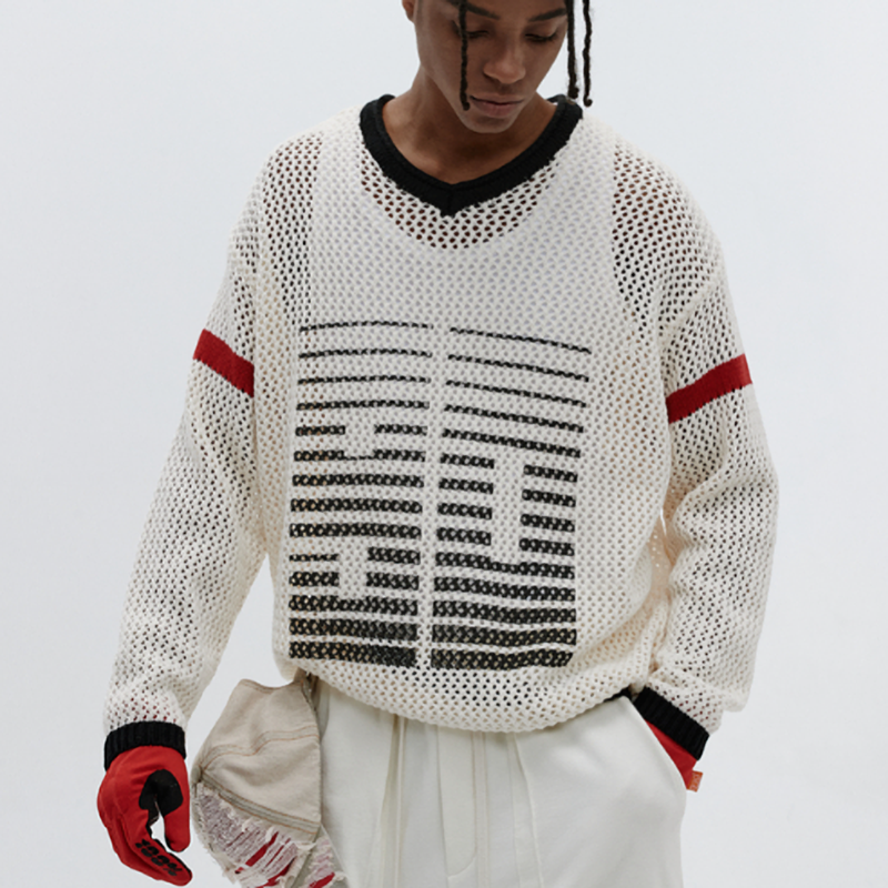 VINTAGE V-NECK KNIT SHIRT I-0069