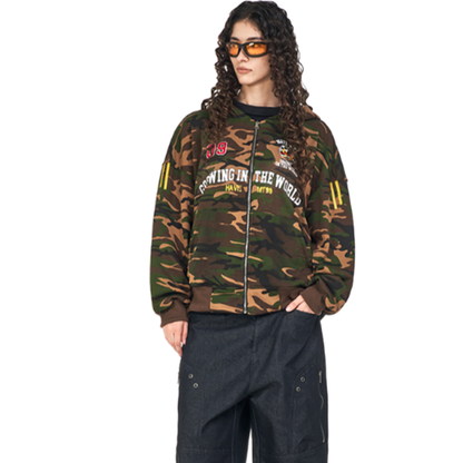 RETRO CAMO HOODED SWEATSHIRT I-0185