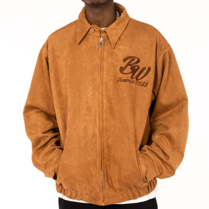 RETRO SUEDE BOMBER JACKET I-0023