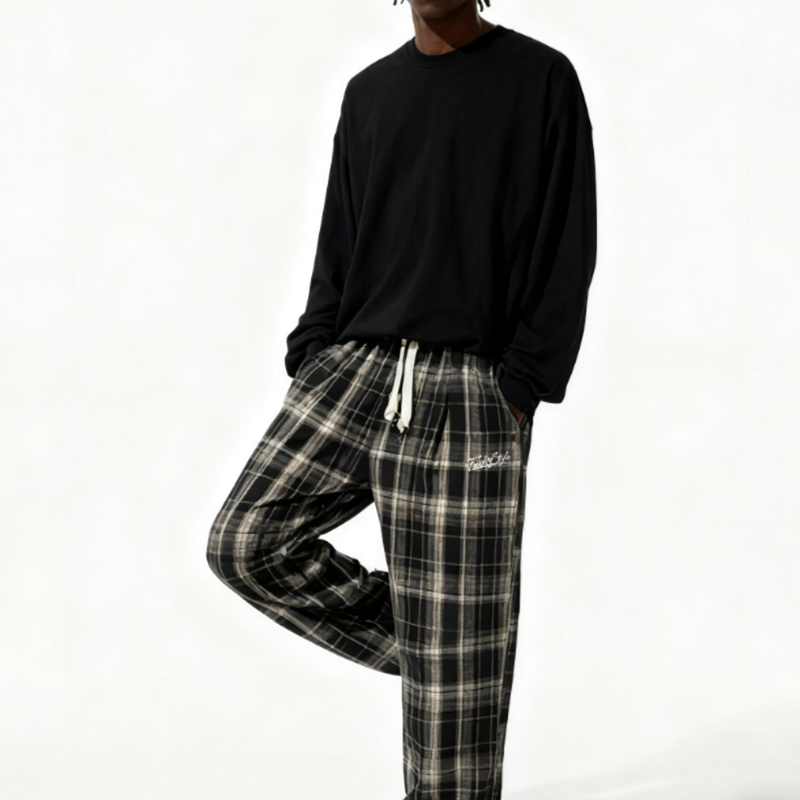 FUNKY PLAID STREET PANTS I-0171