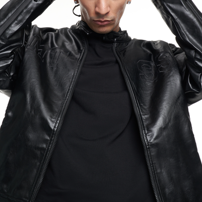 RETRO BIKER LEATHER JACKET I-0138