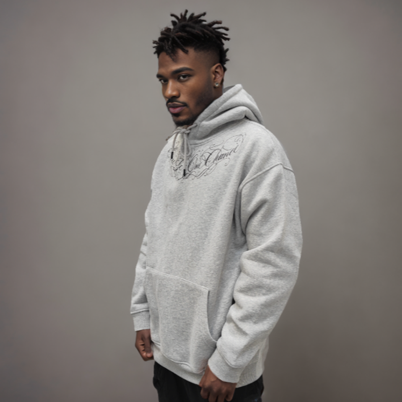 TATTOOED FLORAL HOODIE I-0114