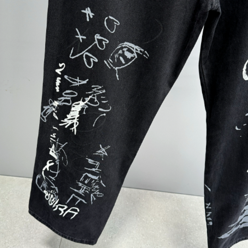 URBAN GRAFFITI WIDE LEG PANTS I-0153
