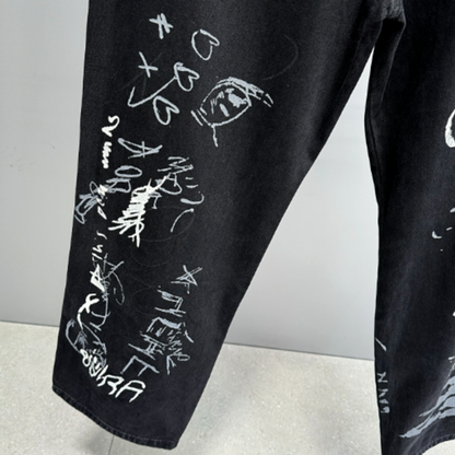 URBAN GRAFFITI WIDE LEG PANTS I-0153
