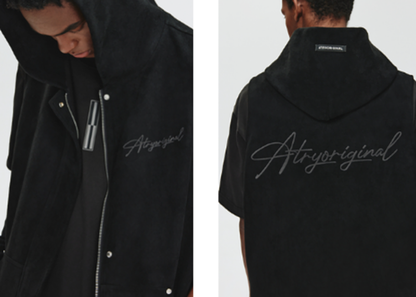 FLORAL EMBROIDERED SUEDE VEST I-0092