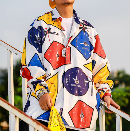 HIP-HOP COLOR DIAL SHIRT I-0128