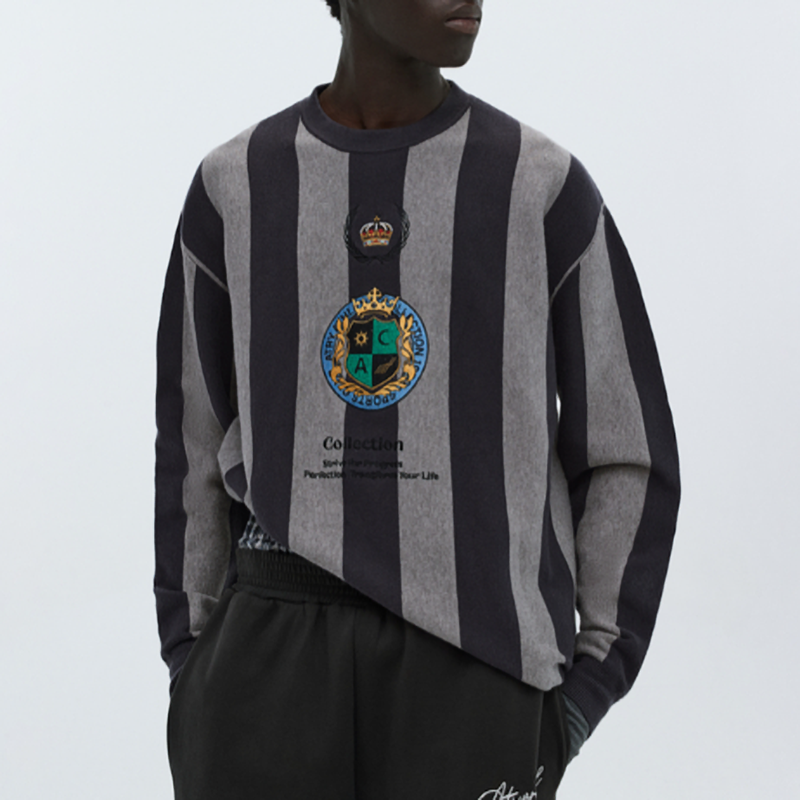 RETRO STRIPED PULLOVER TOP I-0095