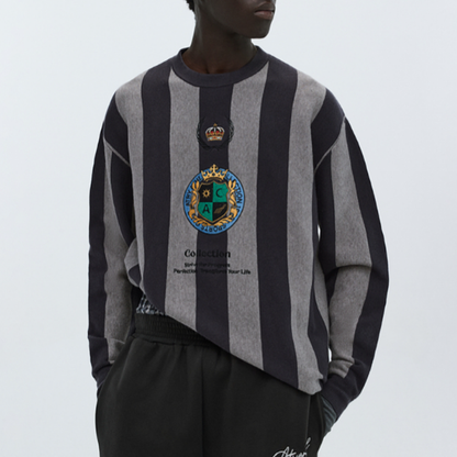 RETRO STRIPED PULLOVER TOP I-0095