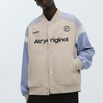 RETRO SPLICED BASEBALL JACKET I-0087