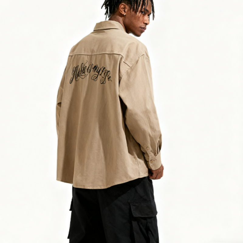 VINTAGE CHICANO TATTOO WORK SHIRT I-0170