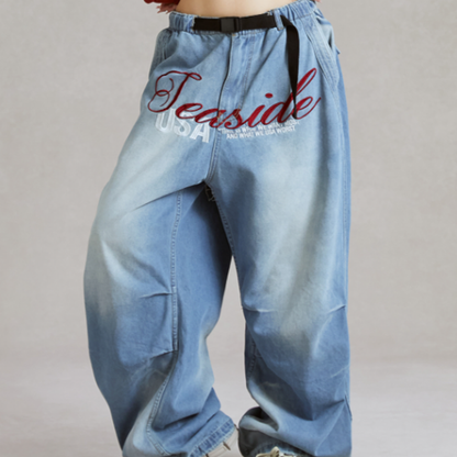 EMBROIDERED WIDE LEG DANCE PANTS I-0143