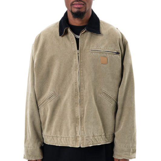 VINTAGE PLUSH LAPEL DENIM JACKET I-0045