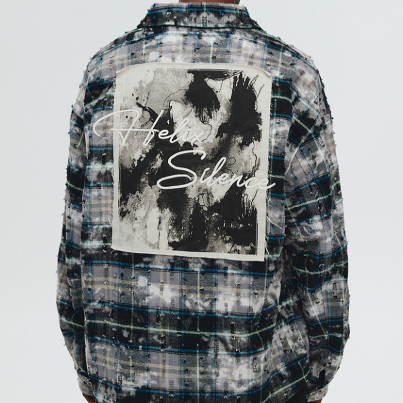 HEAVY DAMAGE EMBROIDERY SHIRT I-0085