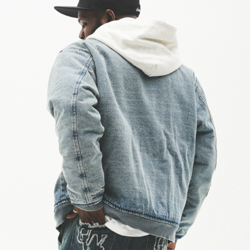 VINTAGE DENIM BASEBALL JACKET I-0009