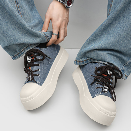 DENIM PLATFORM SNEAKERS I-0247