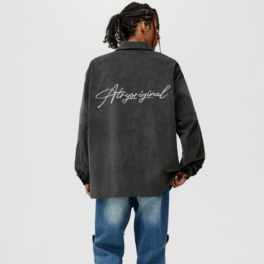 RETRO FLORAL CORDUROY SHIRT I-0080