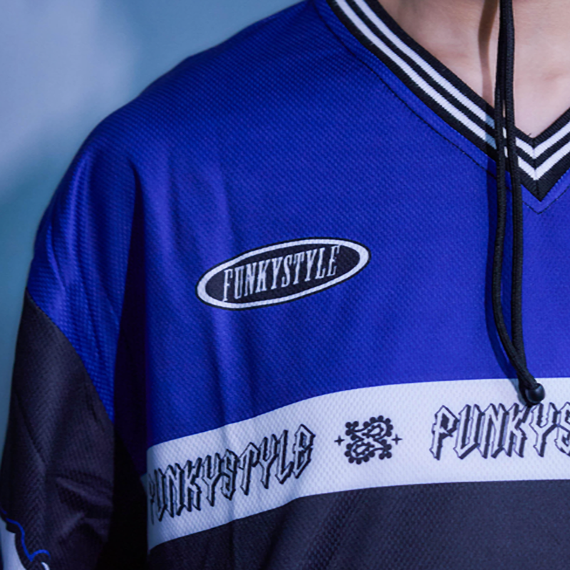 FUNKY HIP-HOP RUGBY LONG SLEEVE TEE I-0110