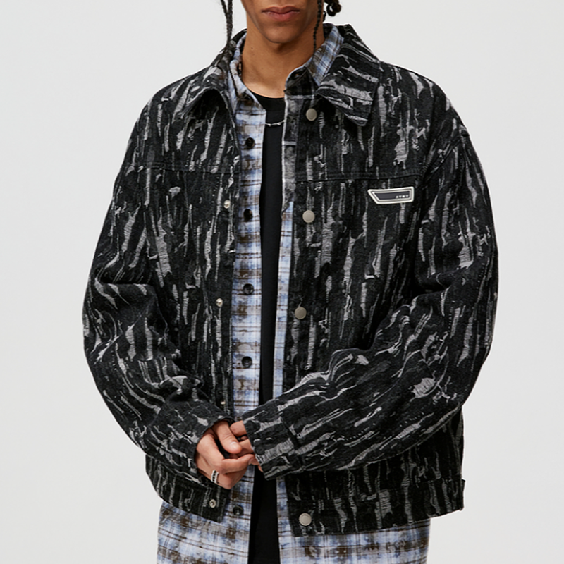 URBAN JACQUARD DENIM JACKET I-0083