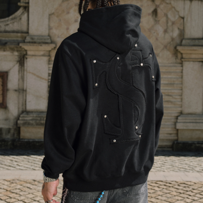 VINTAGE STUDDED HOODIE JACKET I-0049