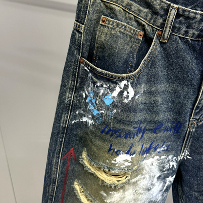 URBAN GRAFFITI WIDE-LEG PANTS I-0151