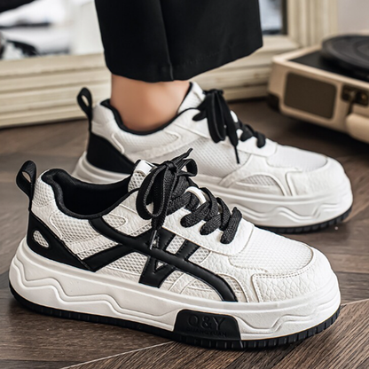 COLOR BLOCK MESH CASUAL SNEAKERS I-0246