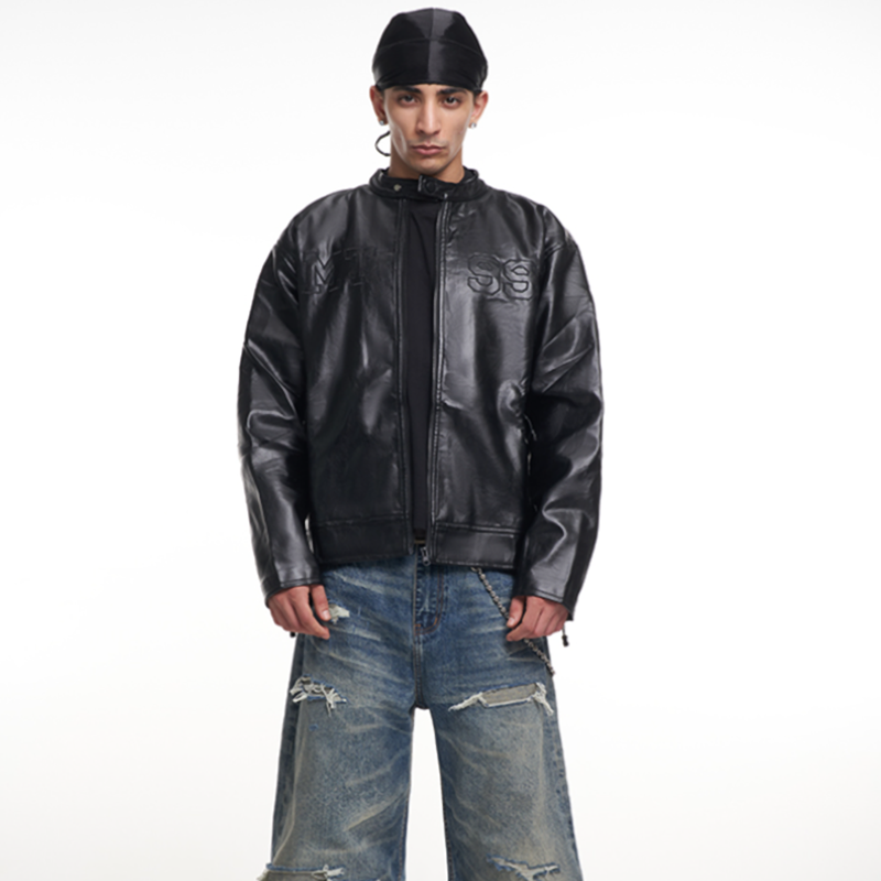 RETRO BIKER LEATHER JACKET I-0138