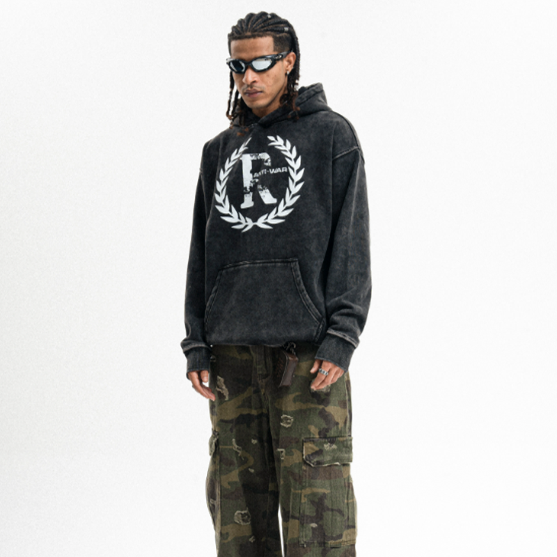 VINTAGE STYLE HOODED SWEATSHIRT I-0155