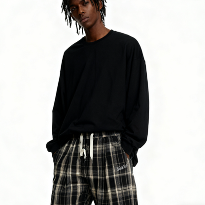 FUNKY PLAID STREET PANTS I-0171