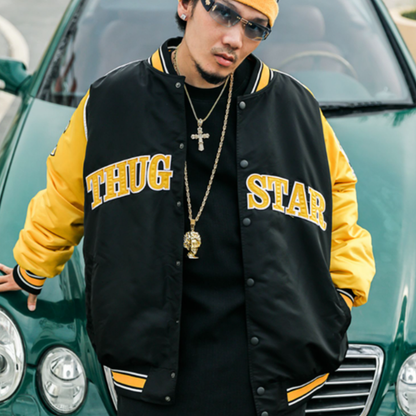 EMBROIDERED WINDPROOF BASEBALL JACKET I-0127