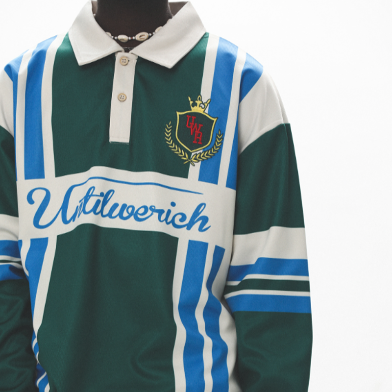 COLOR BLOCK LONG SLEEVE POLO I-0005