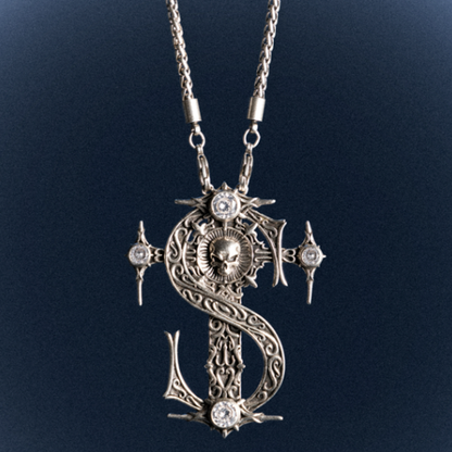 MEDIEVAL SKULL PENDANT NECKLACE I-0047