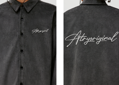 RETRO FLORAL CORDUROY SHIRT I-0080