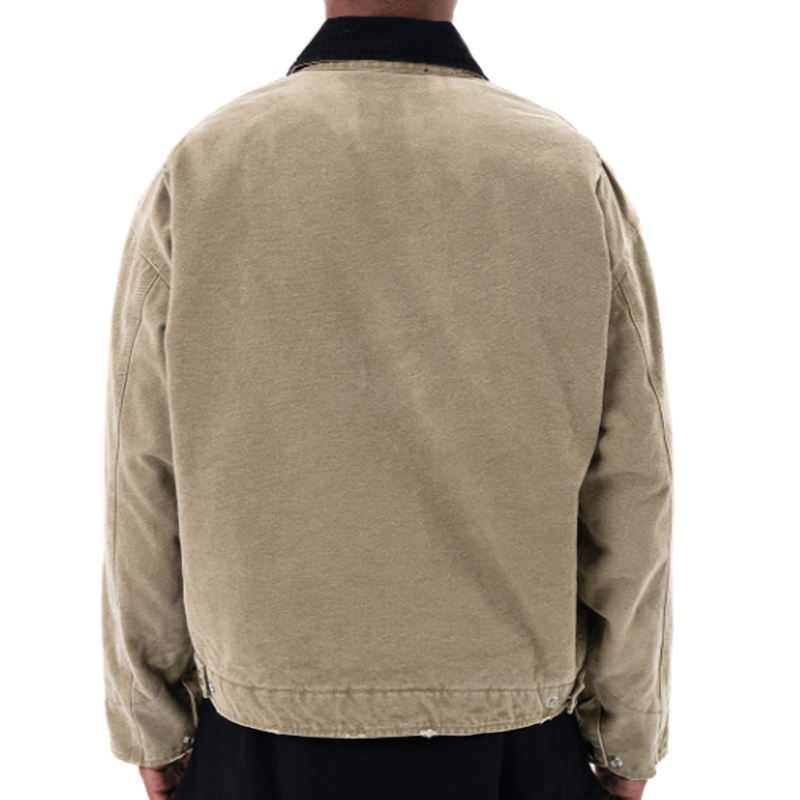 VINTAGE PLUSH LAPEL DENIM JACKET I-0045