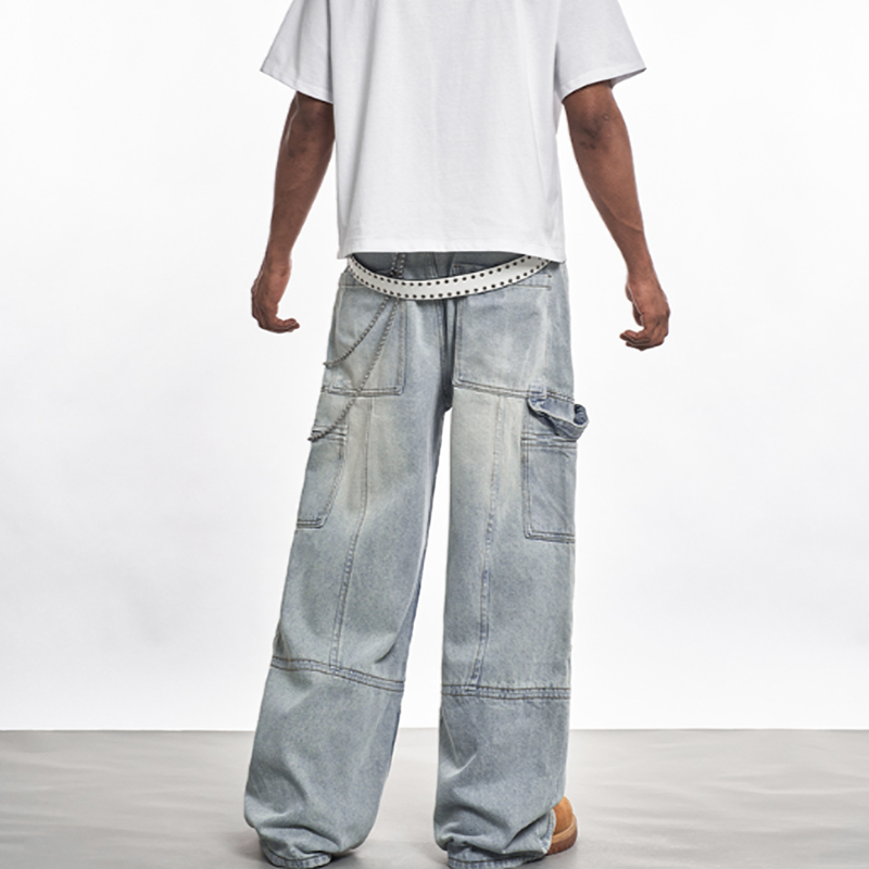 VINTAGE WIDE-LEG DENIM PANTS I-0042