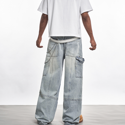 VINTAGE WIDE-LEG DENIM PANTS I-0042